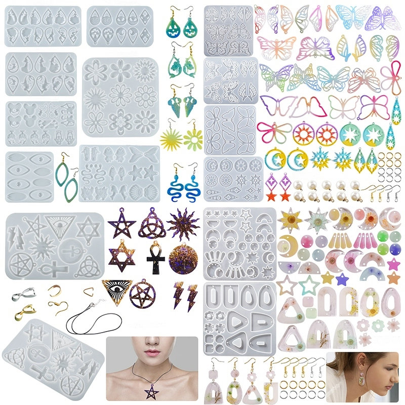 Resin Art Letters - Oorbel hanger siliconen mal epoxyhars gemengde
