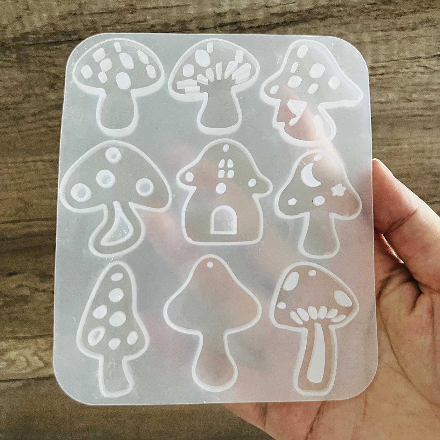 Resin Art Letters - Multi-stijl paddestoelen oorbel hanger met geperforeerde