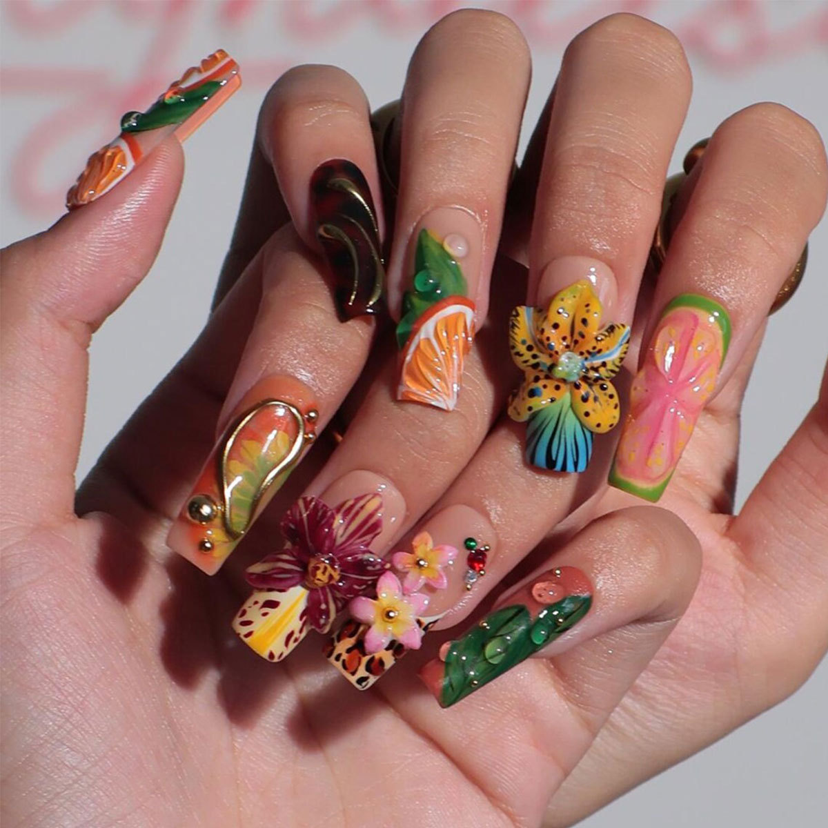 Resin Art Machine - 24 stuks machinaal gemaakte opzetnagels lange