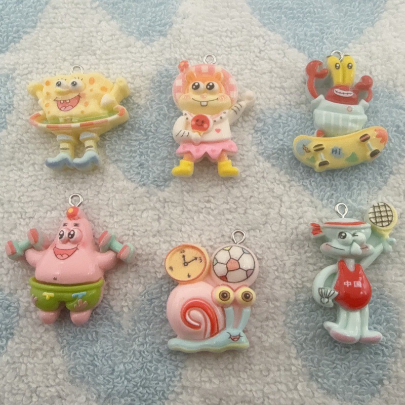 Resin Art Hanging - 10 stuks cartoonhars hangers, DIY sieraden