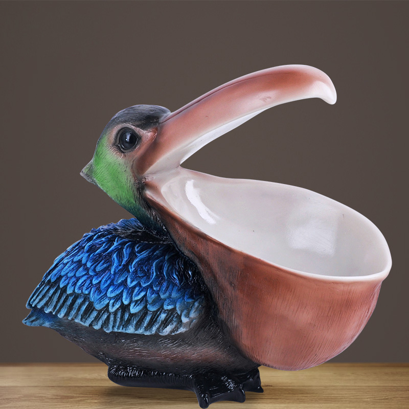 Resin Art Unique Ideas - ‌ Toekan Pelikaan beeldje, sleutel lade