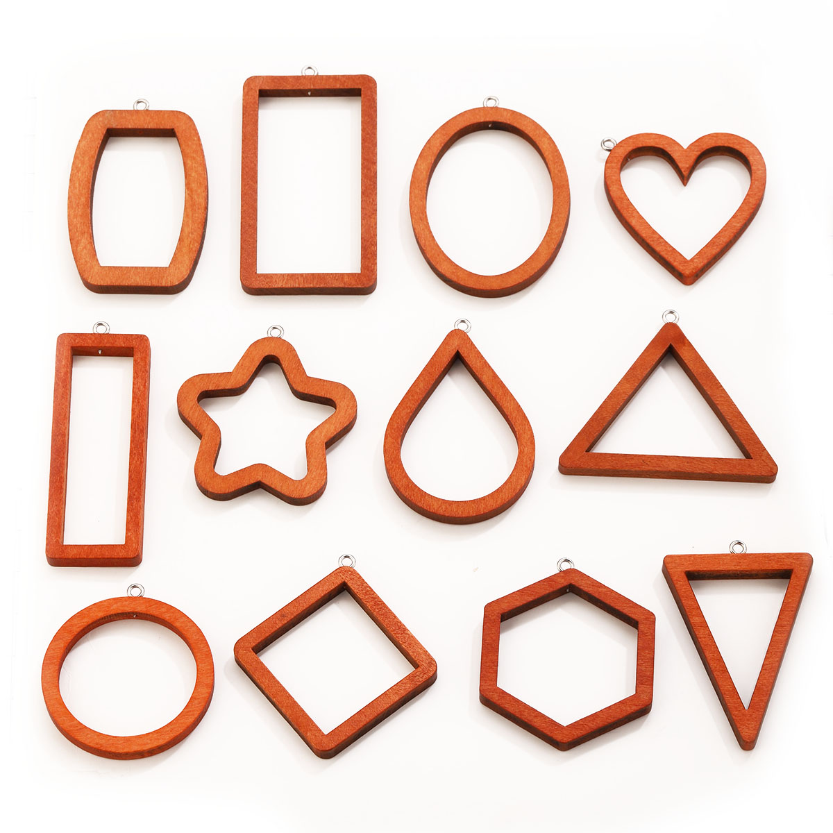 Resin Art Hanging - 10 STKS Driehoek Rechthoek Hout Geometrische