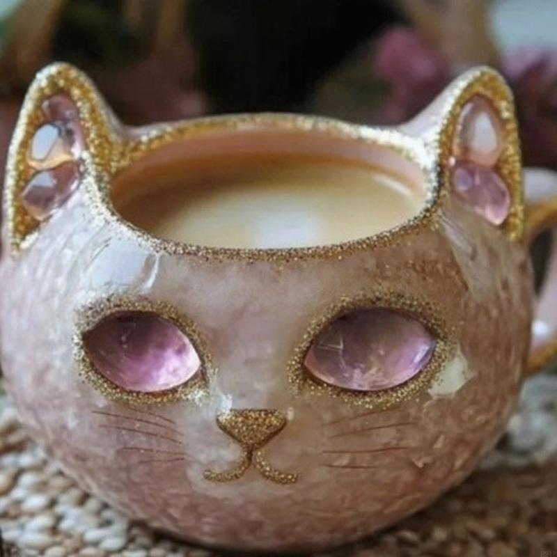 Resin Art Geode - Crystal Cats Face Mokken Hars Geode
