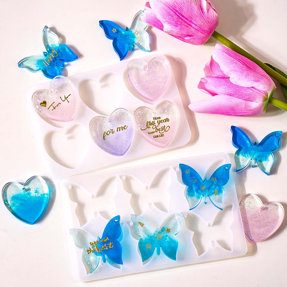Zes-gaats siliconen mal met ga - Resin Art Mold recensie en prijs