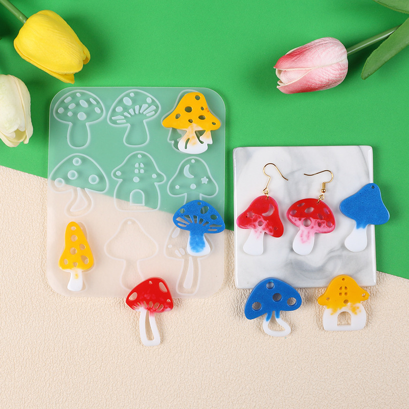 Multi-stijl paddestoelen oorbe - Resin Art Letters recensie en prijs