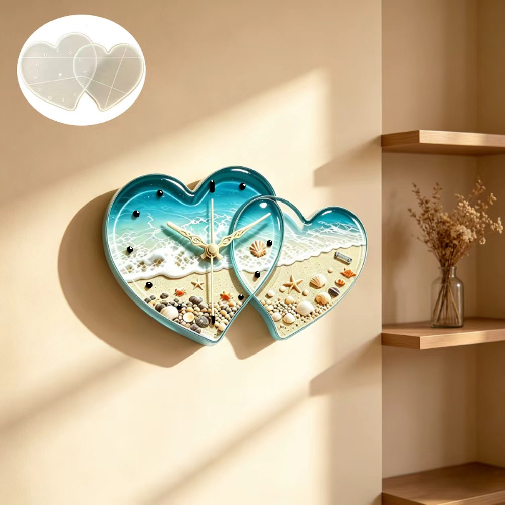 Liefdevormige hartvormige klok - Resin Art Heart recensie en prijs