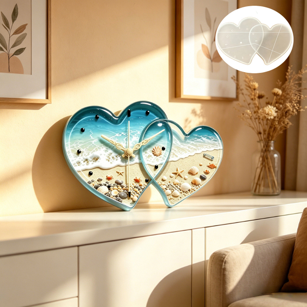 Liefdevormige hartvormige klok - Resin Art Heart recensie en prijs