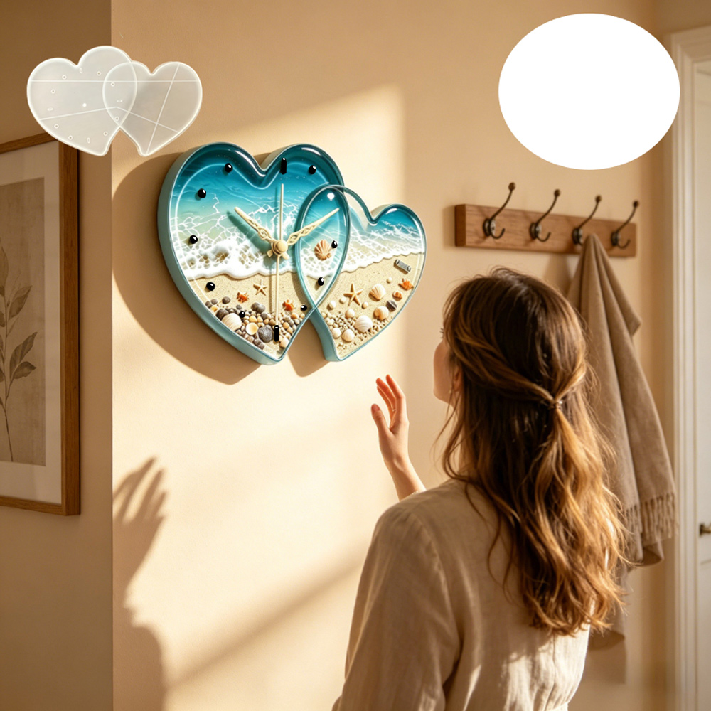 Liefdevormige hartvormige klok - Resin Art Heart recensie en prijs