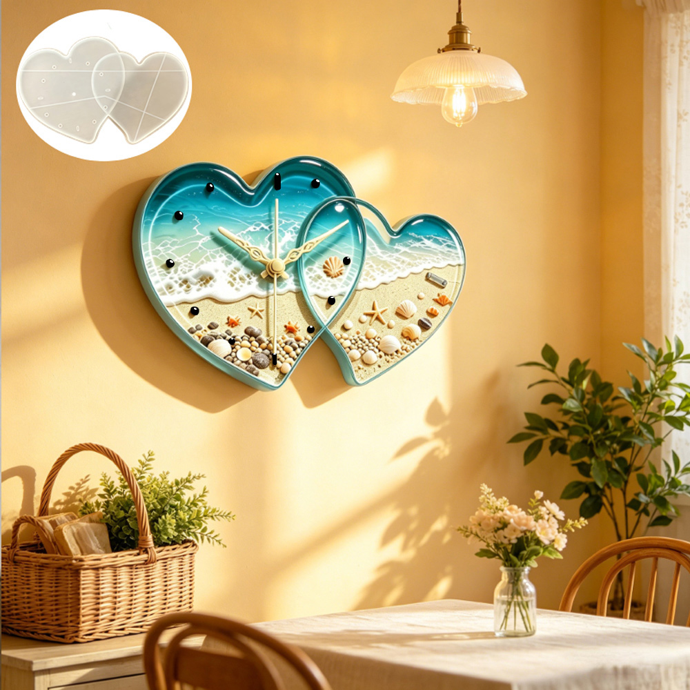 Liefdevormige hartvormige klok - Resin Art Heart recensie en prijs