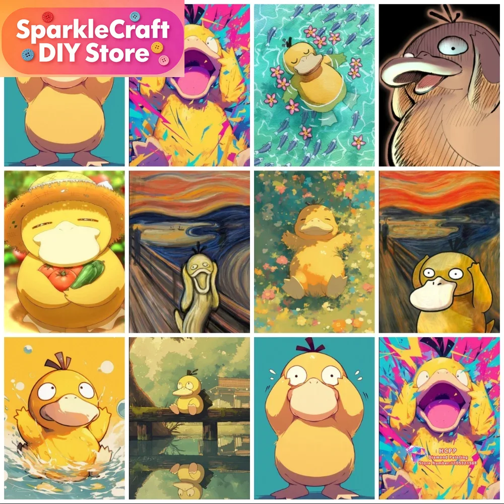 1pc frameloze Psyduck Cartoon  - Resin Art Wall recensie en prijs